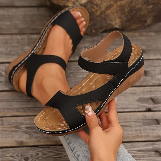 Shoes Women Sandals Summer Outdoor Shoes Woman Non-Slip Shoes For Women Wedge Sandals Ladies Retro Footwear Women Sandal Female
