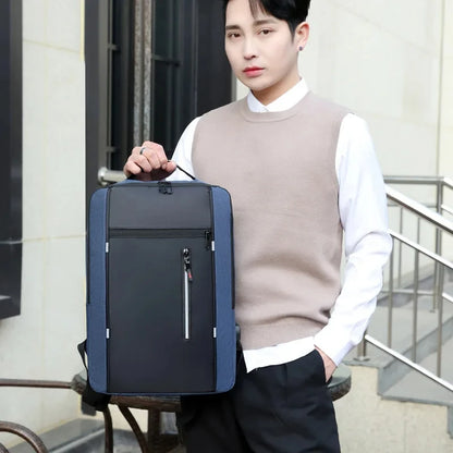 Waterproof Oxford Laptop Backpack for Men 15.6 Inch USB Charging Business Travel School Backpack High Capacity
