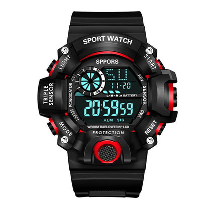 YIKAZE Y73 Men's Watch Digital Sports Electronic Wristwatch Multifunctional Waterproof Luminous Alarm Male's Sports Watch Clock