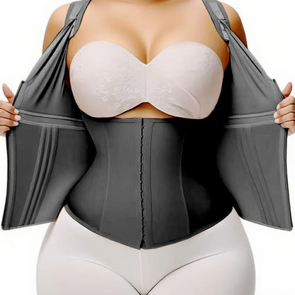 AfruliA XXXS Fajas Colombian Girdles High Compression Vest Waist Trainer Corset with Zipper Hook Flat Belly Slimming Body Shaper