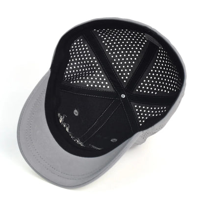 Mesh Short Brim Back Closed Baseball Cap Men Women Breathable Snapback Hats Fitted Dad Hat Adjustable Solid Trucker Style