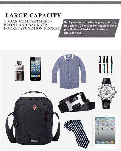 Swiss Waterproof Oxford Men's Messenger Bag Multifunction Business Casual Briefcase bag Travel Male Shoulder Bag Fashion Handbag