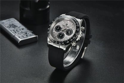 PAGANI DESIGN 40MM V2 Men Quartz Watches Sapphire Retro Chronograph Stainless Steel Waterproof Watch Men Relogio Masculino
