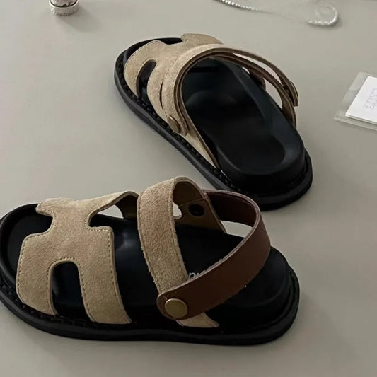 2025 Children's Summer Style Wide Face Thick Bottom Outdoor Casual Slippers for Girls Sandals for Boys Beach Shoes