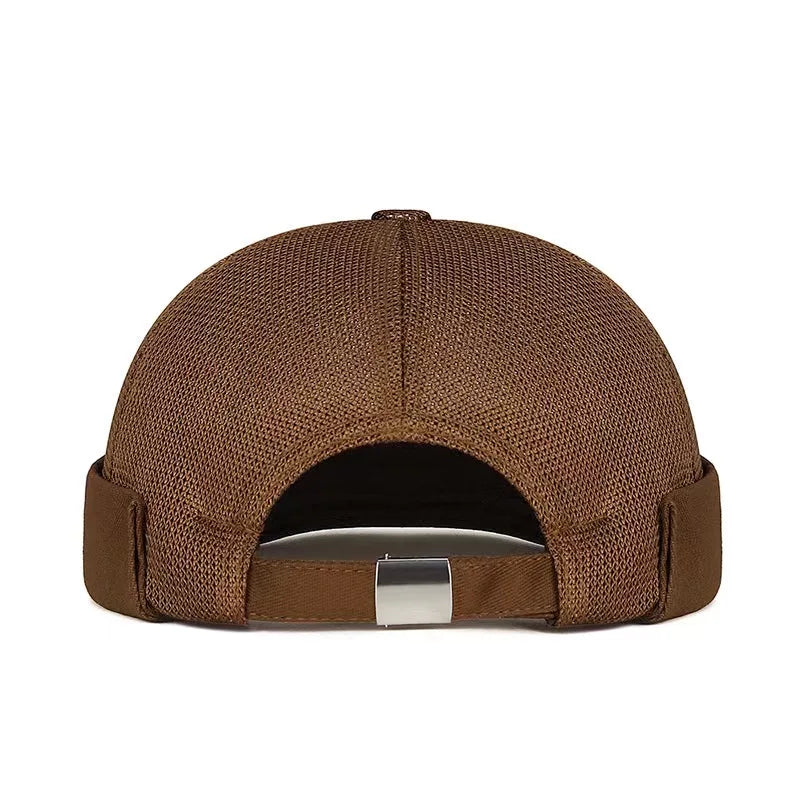 Unisex Mesh Brimless Skullcap Hip Hop Sailor Summer Cap with Rolled Cuff Breathable Beanie Hat for Men  Women