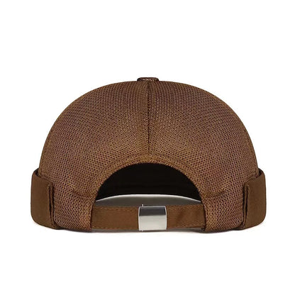 Unisex Mesh Brimless Skullcap Hip Hop Sailor Summer Cap with Rolled Cuff Breathable Beanie Hat for Men  Women