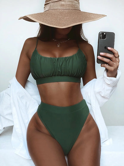 Women Swimsuit Bikini High Waisted Swimming Suit Beachwear Swimsuit
